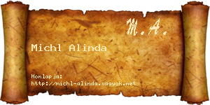 Michl Alinda névjegykártya